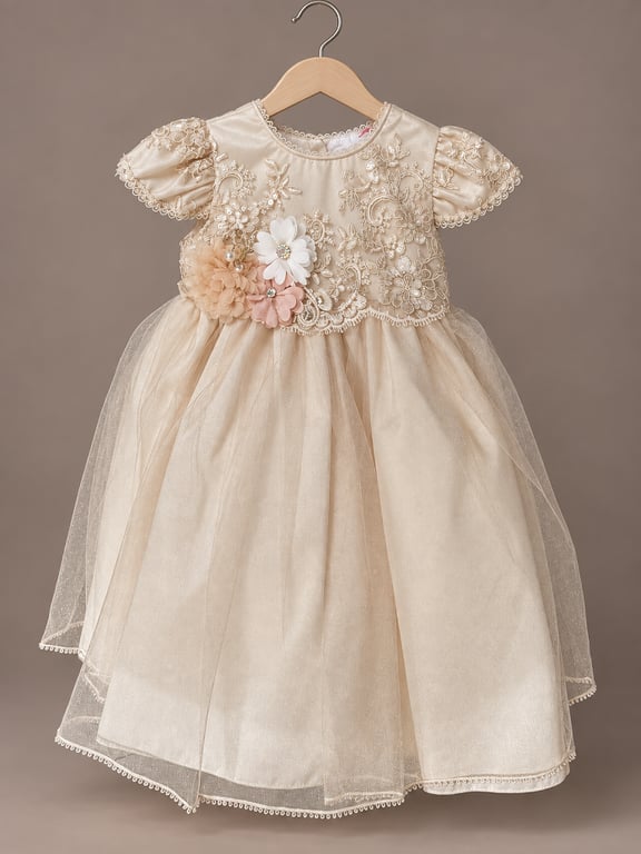 Vestido de Bautizo Tomara Beige