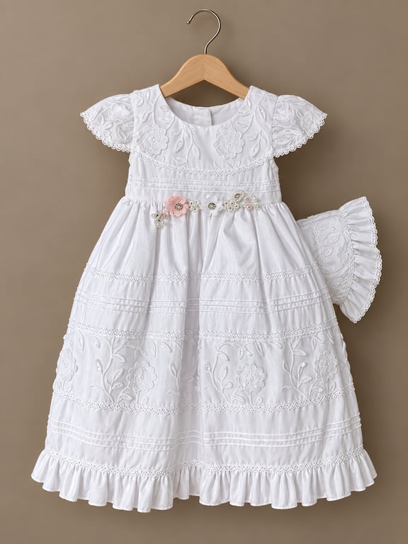 Vestido de Bautizo Ramos Blanco